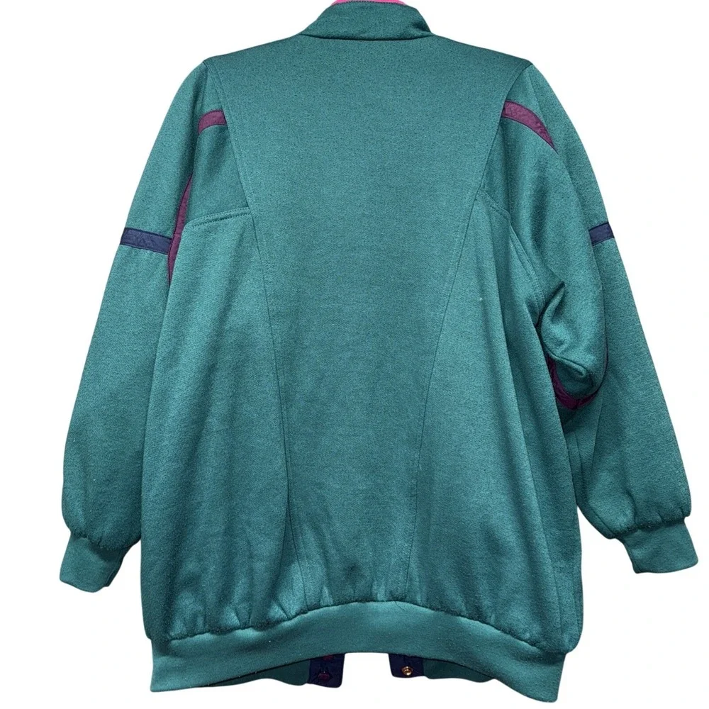 Vintage 80s/90s Daniel‎ Colorblock Fleece & Nylon Jacket – Teal/Pink/Purple